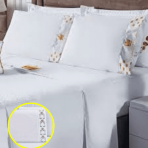 Jogo de Lençol King Barra Estampada Aplicada