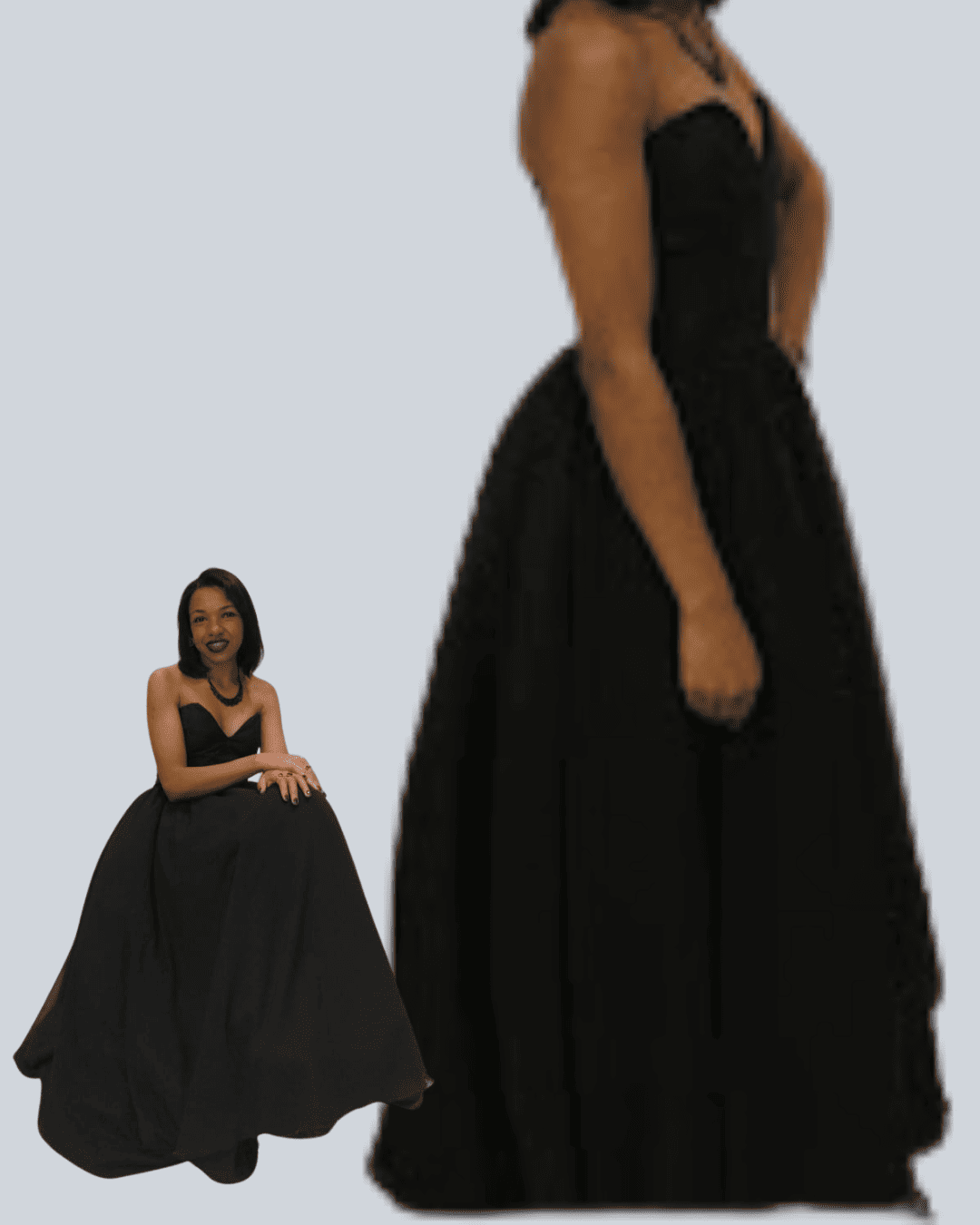 Vestido black tie preto